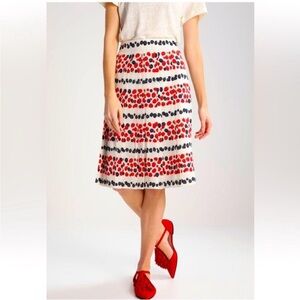 J. Crew Raspberry Blackberry Fruit Berry Pleated Skirt Size 2